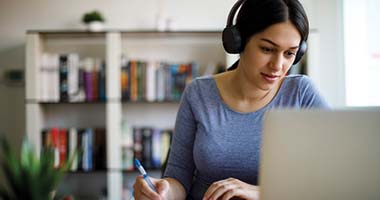 Woman using computer